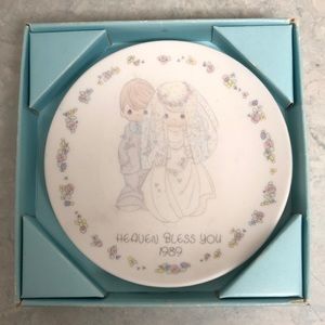 Precious moments small plate bride and groom 1989